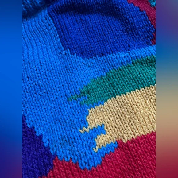 McWooligans Vintage 100% Wool Hand Knit Cardigan Sweater - Picture 11 of 14